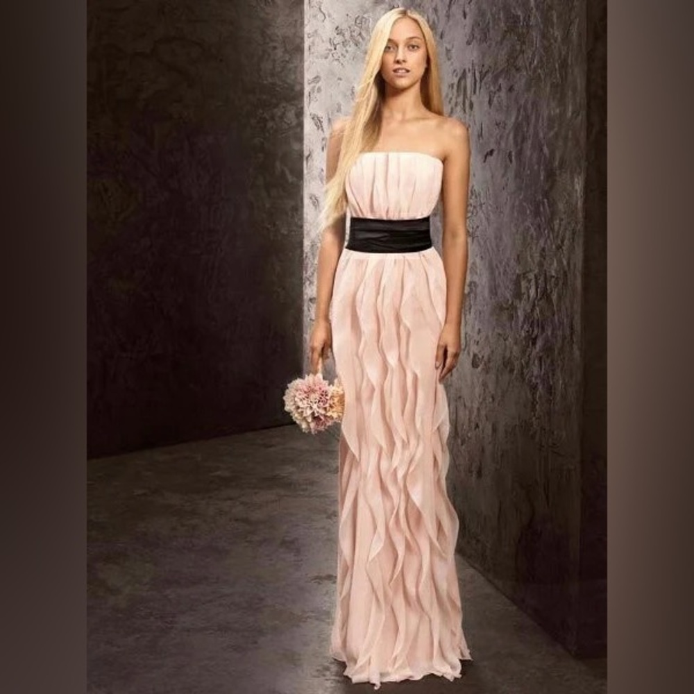 Vera Wang Elegant Strapless Pink Gown size 12